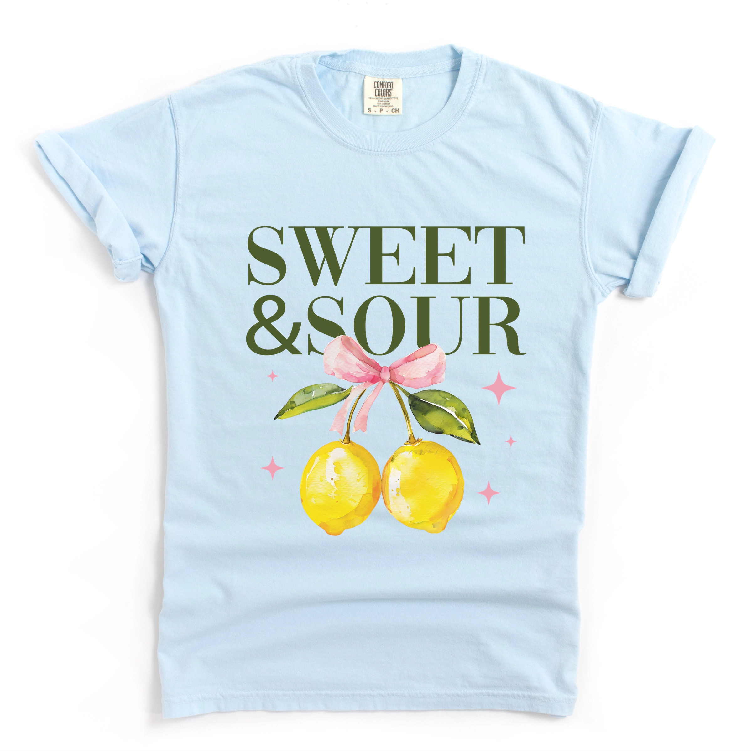 Simply Sage Market - Sweet & Sour Lemon Women's Garment Dyed Graphic T-Shirt