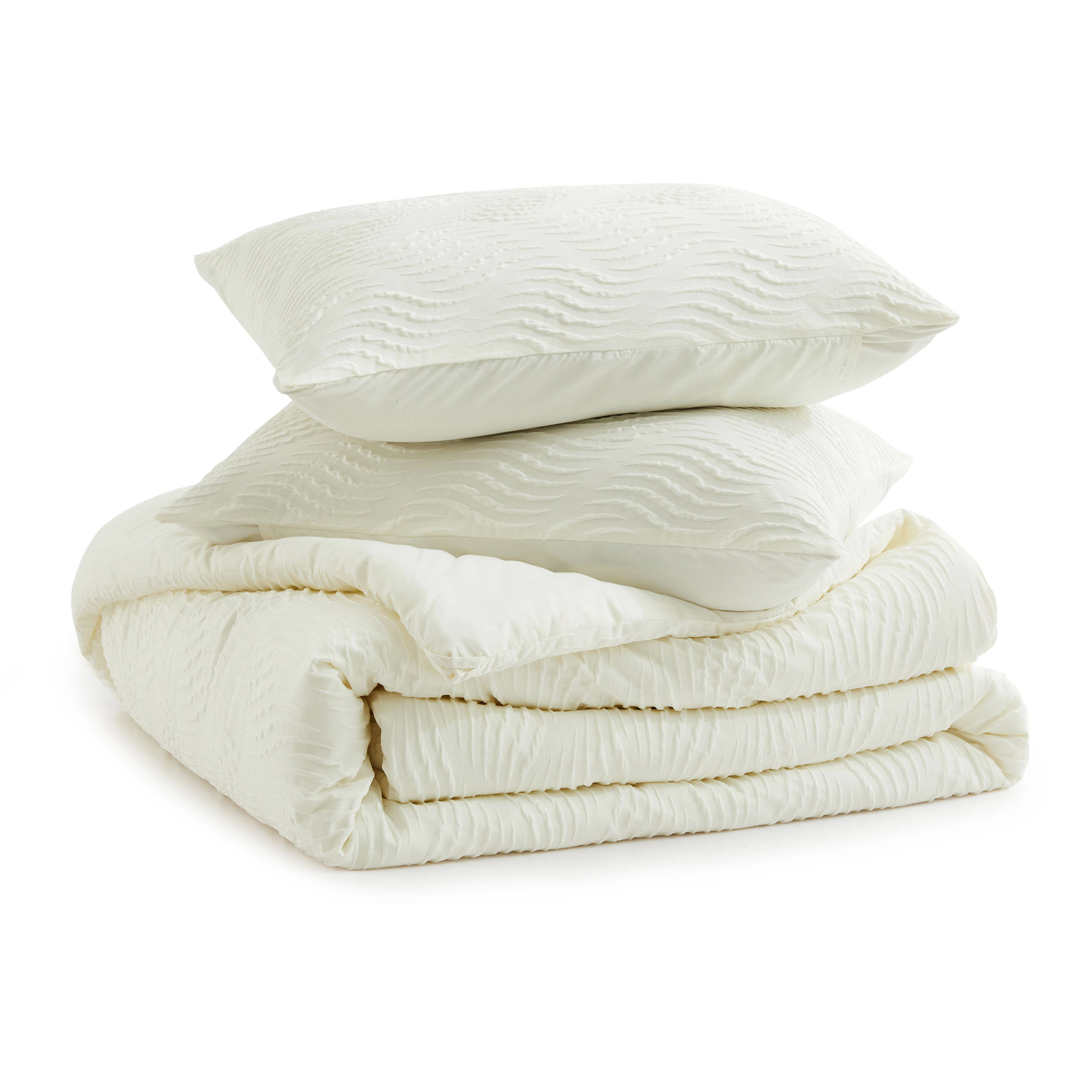 PEACENEST 2/3-Piece Textured Down Alternative Comforter Set with Pillow Sham