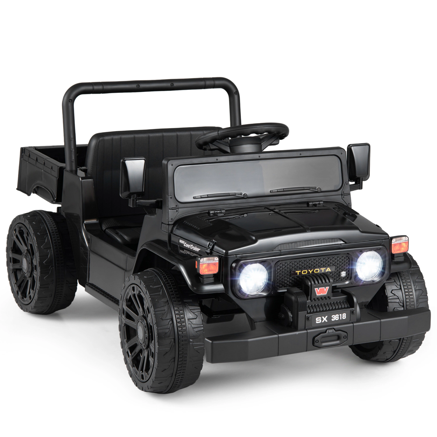 LJG Kids 12V Electric Ride on Truck with Dump Bed and Music Licensed Toyota