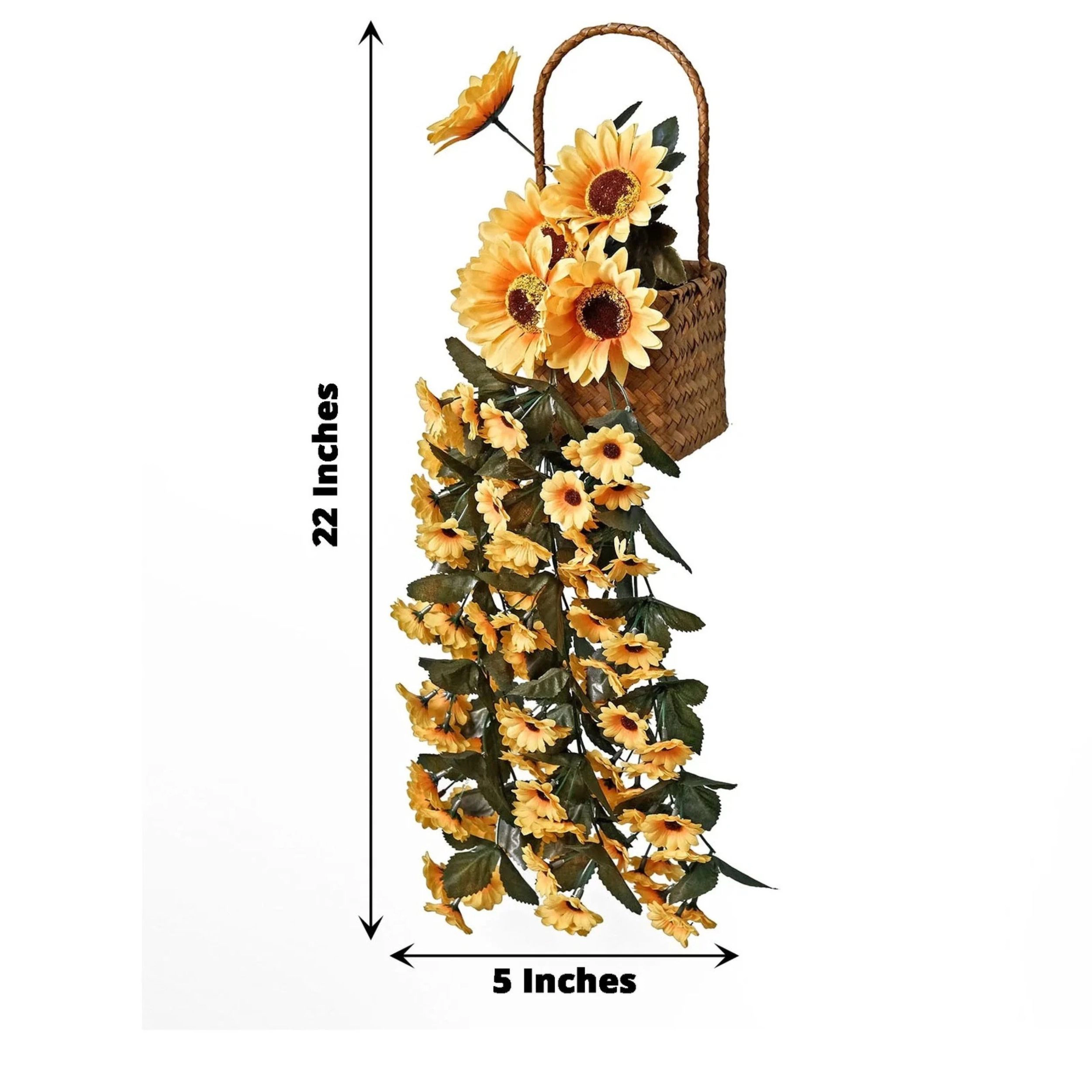 Home Collection 22-Inch Silk Artificial Sunflower Hanging Vine Bush