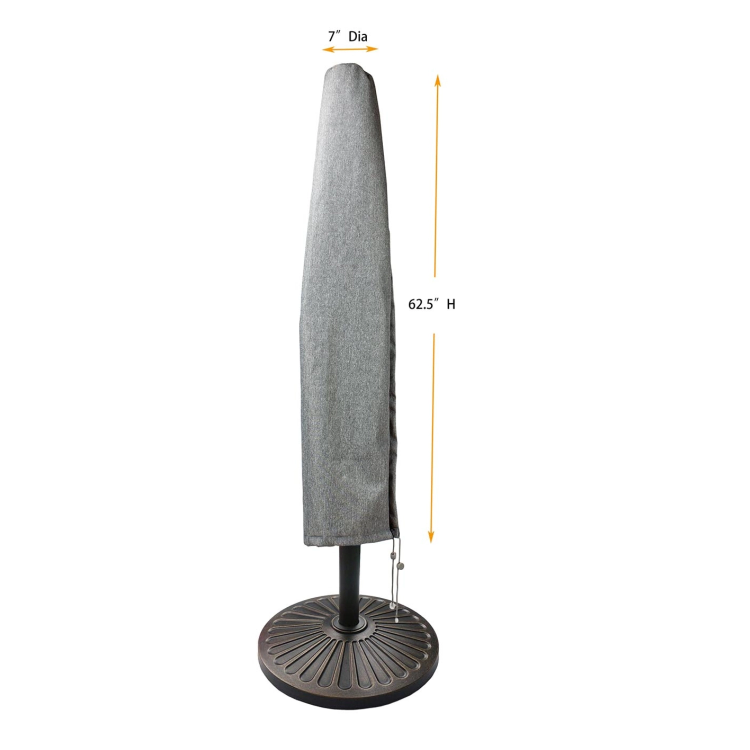 Summerset Shield Platinum 3-Layer Polyester Weather Resistant Umbrella 9' Cover - 7x62.5", Grey Melange