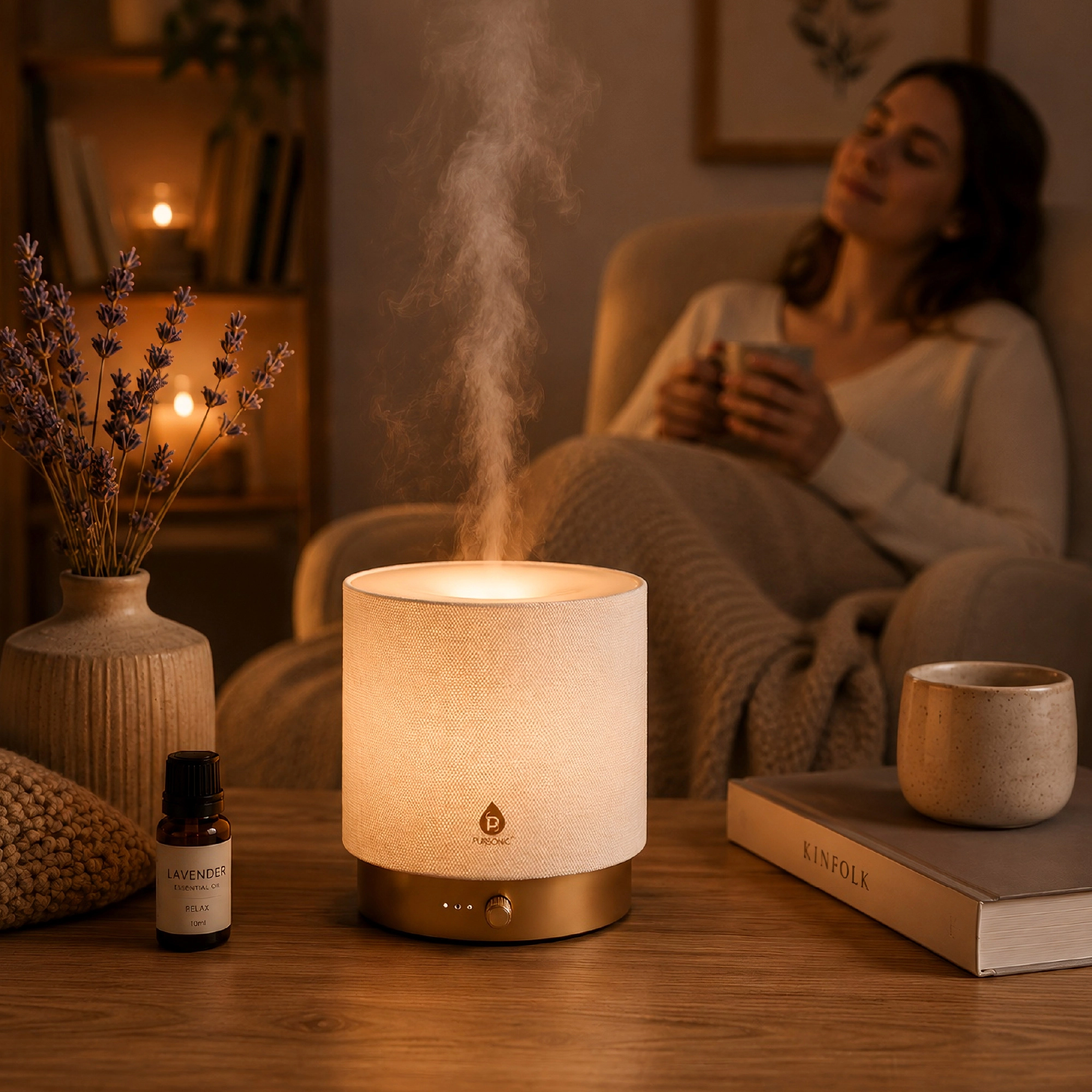 Pursonic Unisex Fabric Aroma Diffuser & Ambient Lamp 2-in-1
