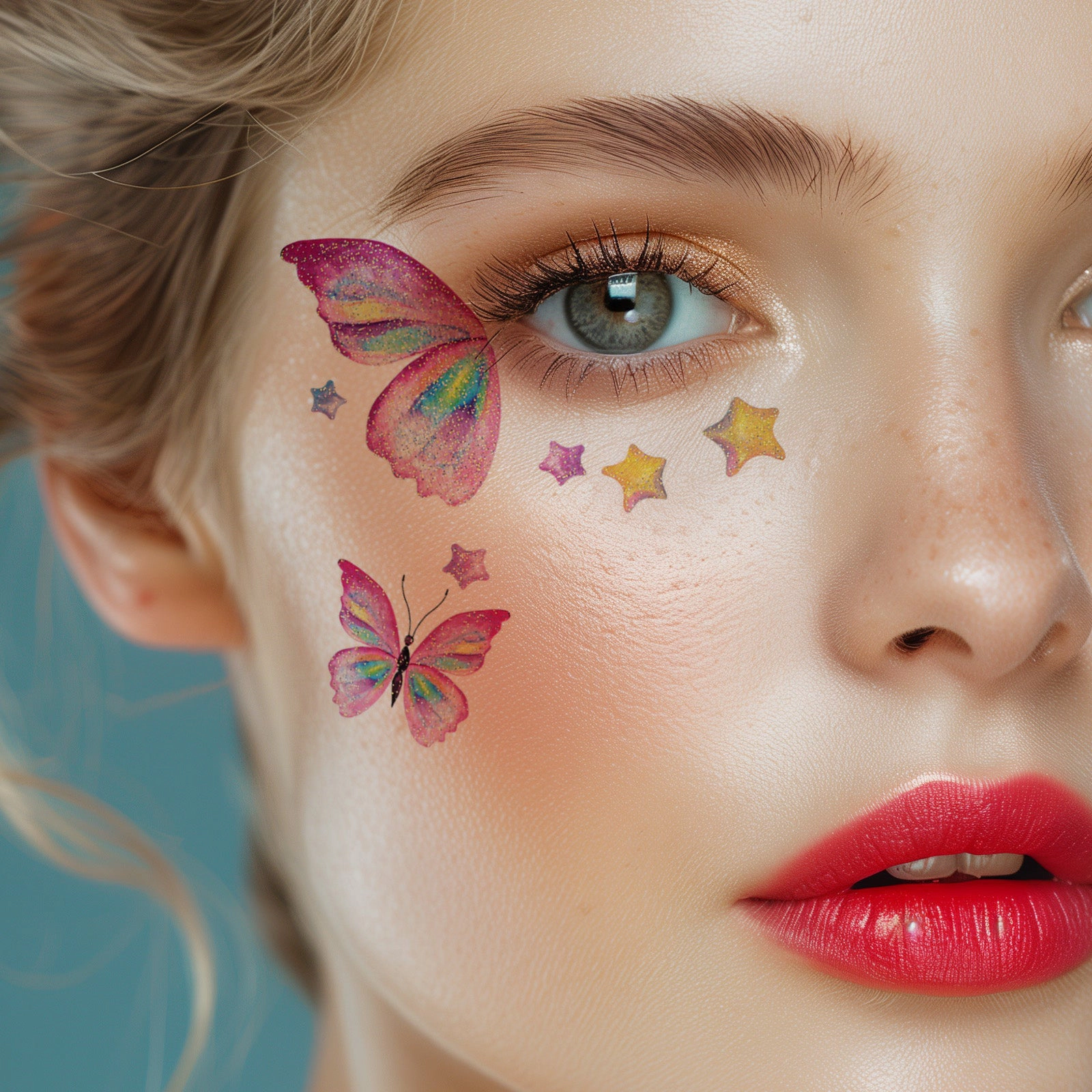 Wrapables Waterproof Glitter Butterfly Wings and Fairy Design Temporary Tattoos for Women (12 Sheets)