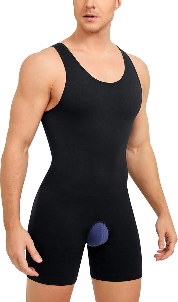 Nebility Mens Sleeveless Compression Bodysuit