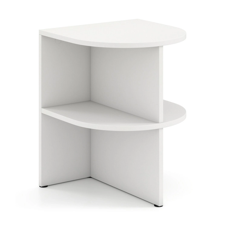 Hivvago Half Round End Table With Open Shelves For Small Space