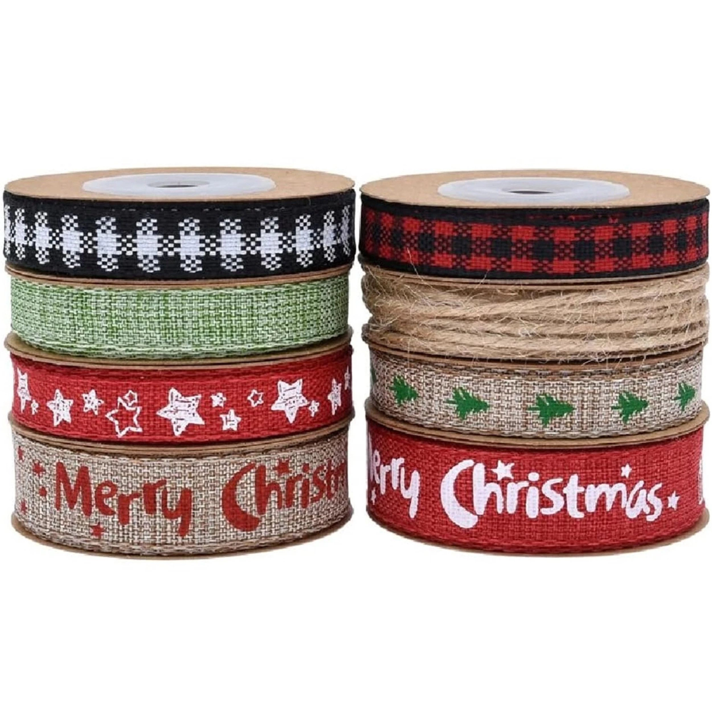 Home Collection 8 Roll Burlap Mesh Ribbon Set 45 Yard DIY Craft & Gift Wrap