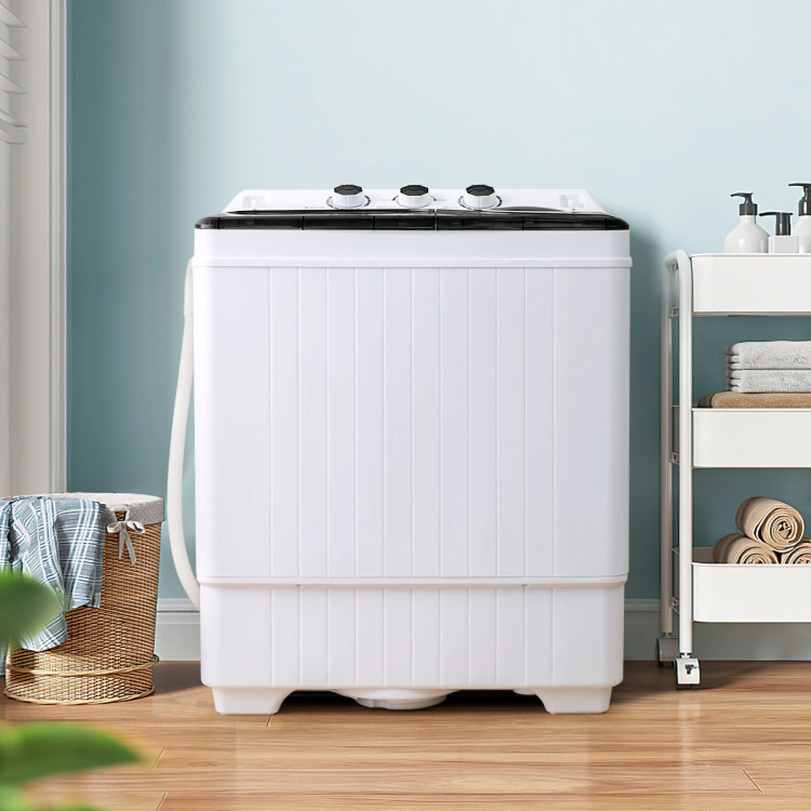 SUGIFT 26-lb Total 18-lb Wash 8-lb Spin Semi-Automatic Twin Tub Washing Machine with Drainage Pump