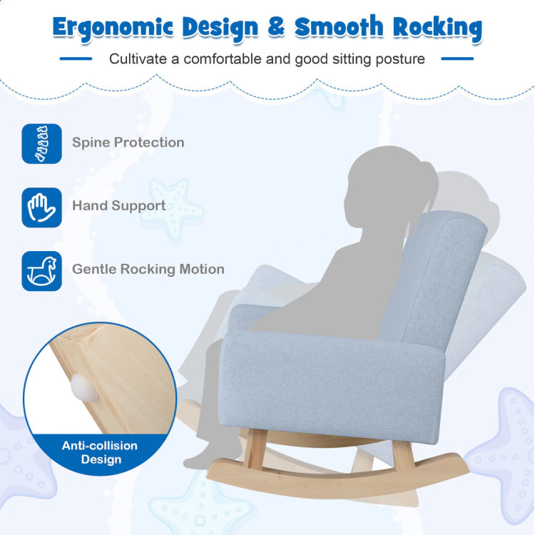 Hivvago Kids Rocking Chair With Solid Wood Legs