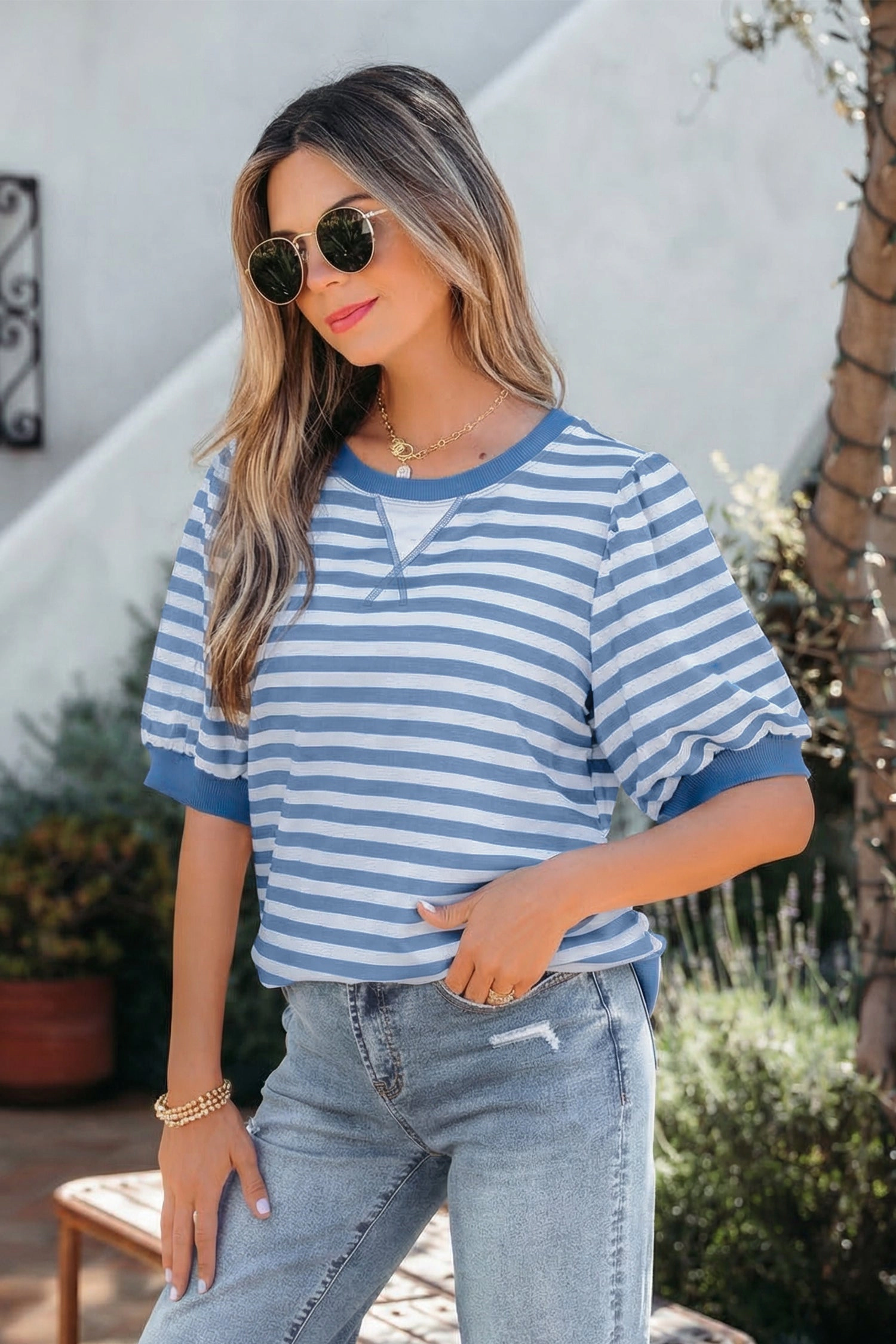 Threaded Pear Alice Bubble Sleeve T Shirt