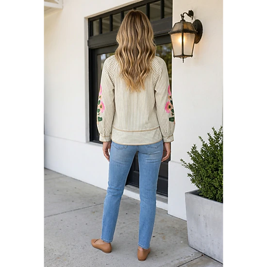Threaded Pear Valeria Sleeve Blouse Long Sleeve Top