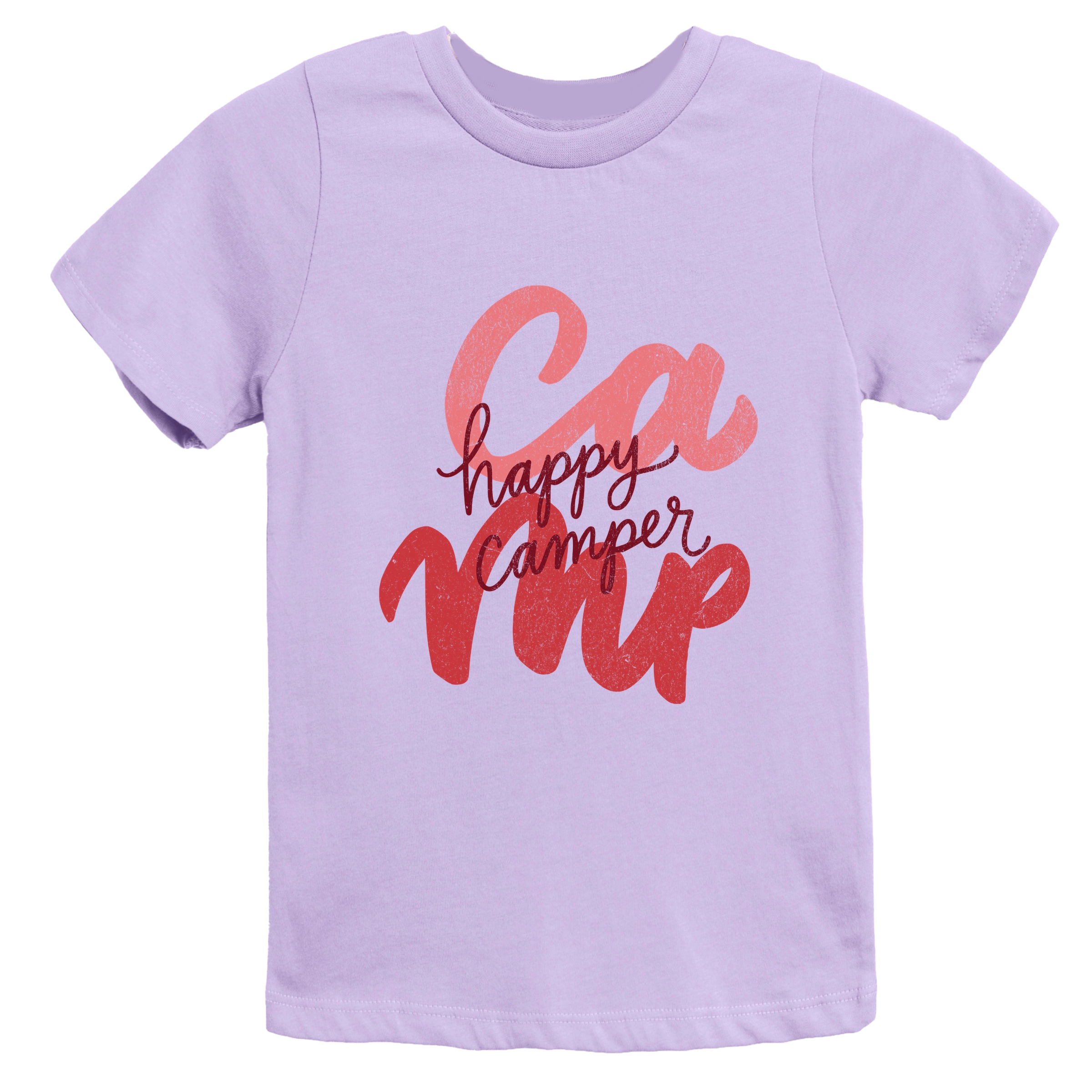 The Juniper Shop - Happy Camper Cursive Youth Short Sleeve Graphic T-Shirt