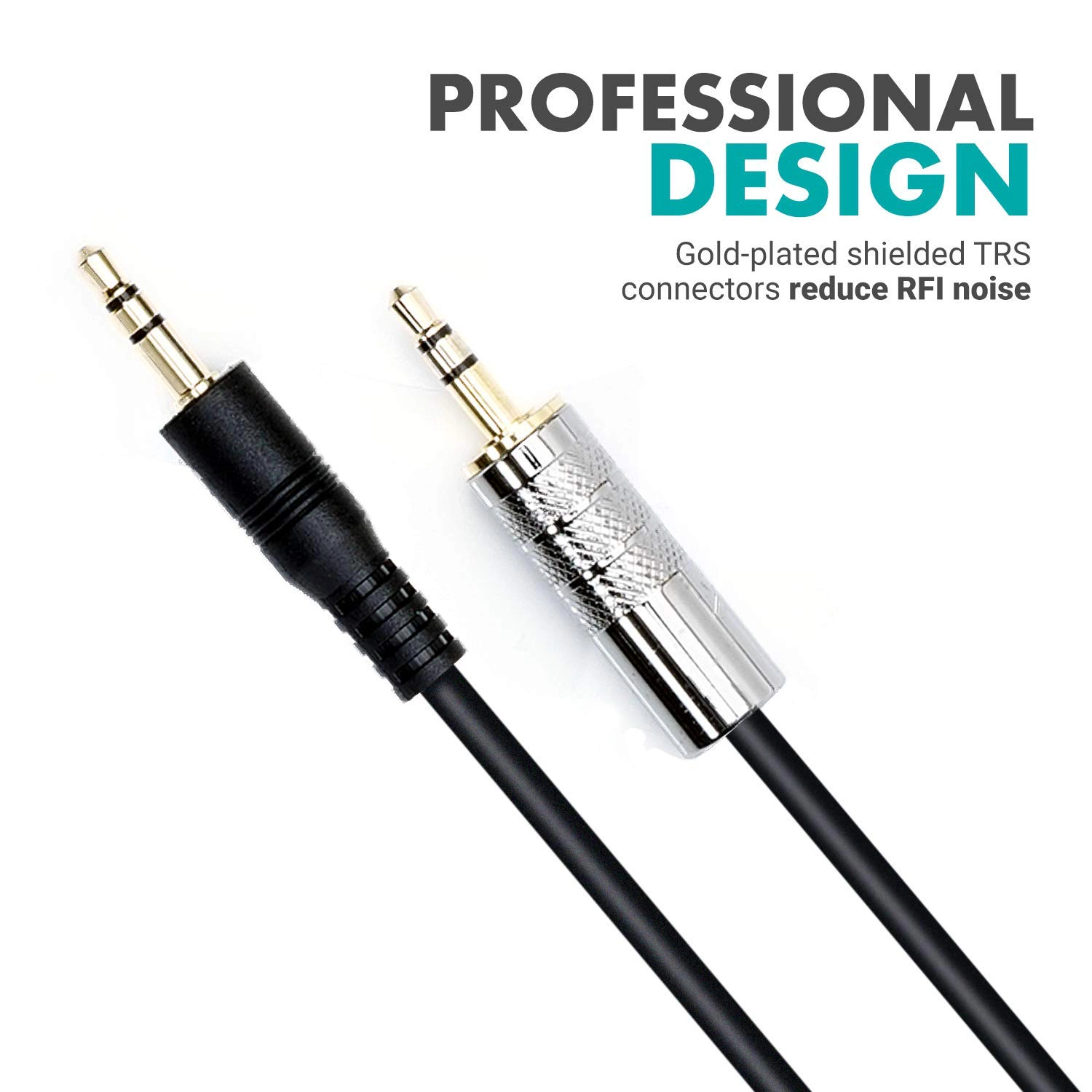 Movo MV-RC100 3.5mm Male Line-in to Male Microphone Attenuator Cable