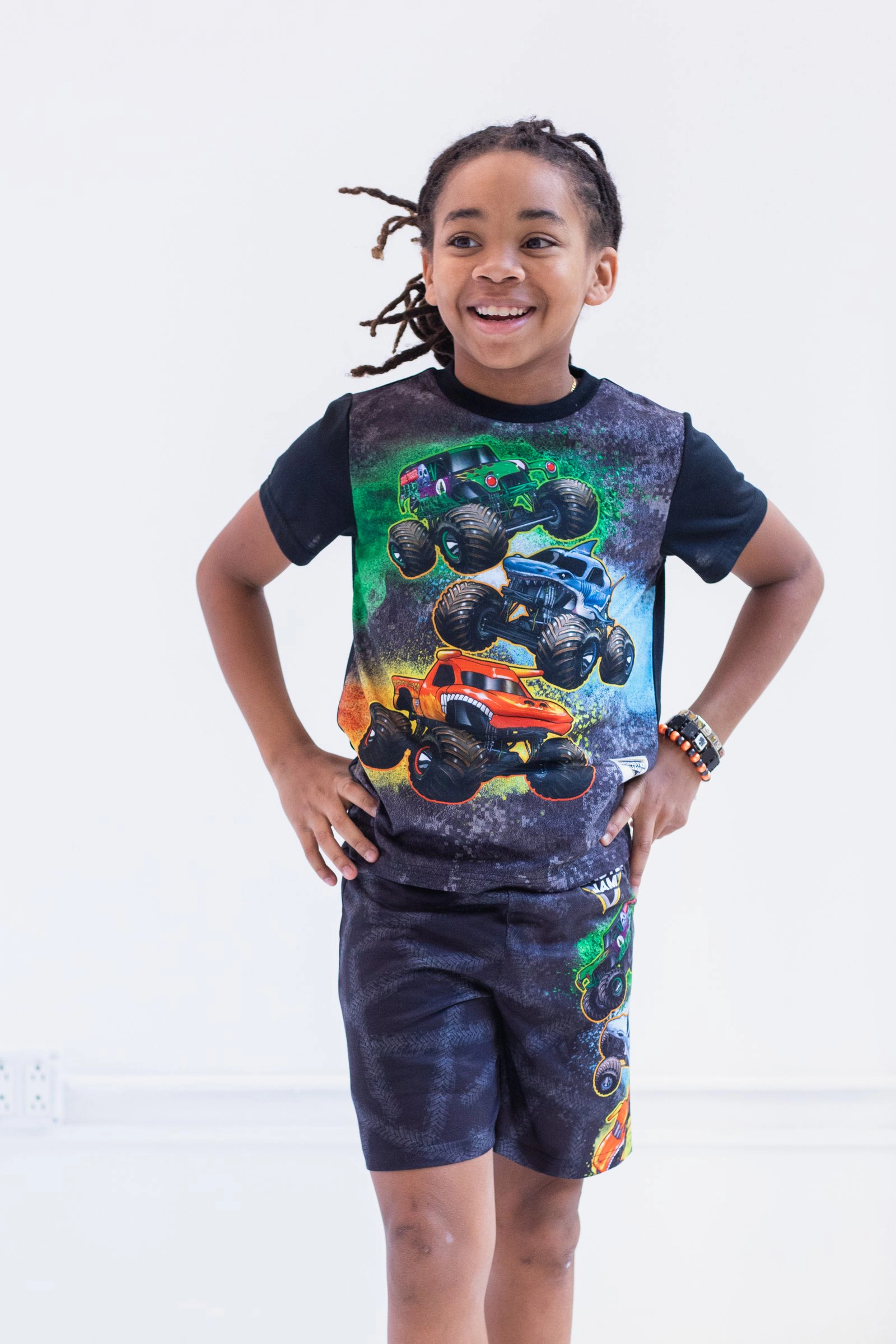 Monster Jam Boys' 2-Piece Pajama Tee and Shorts Set