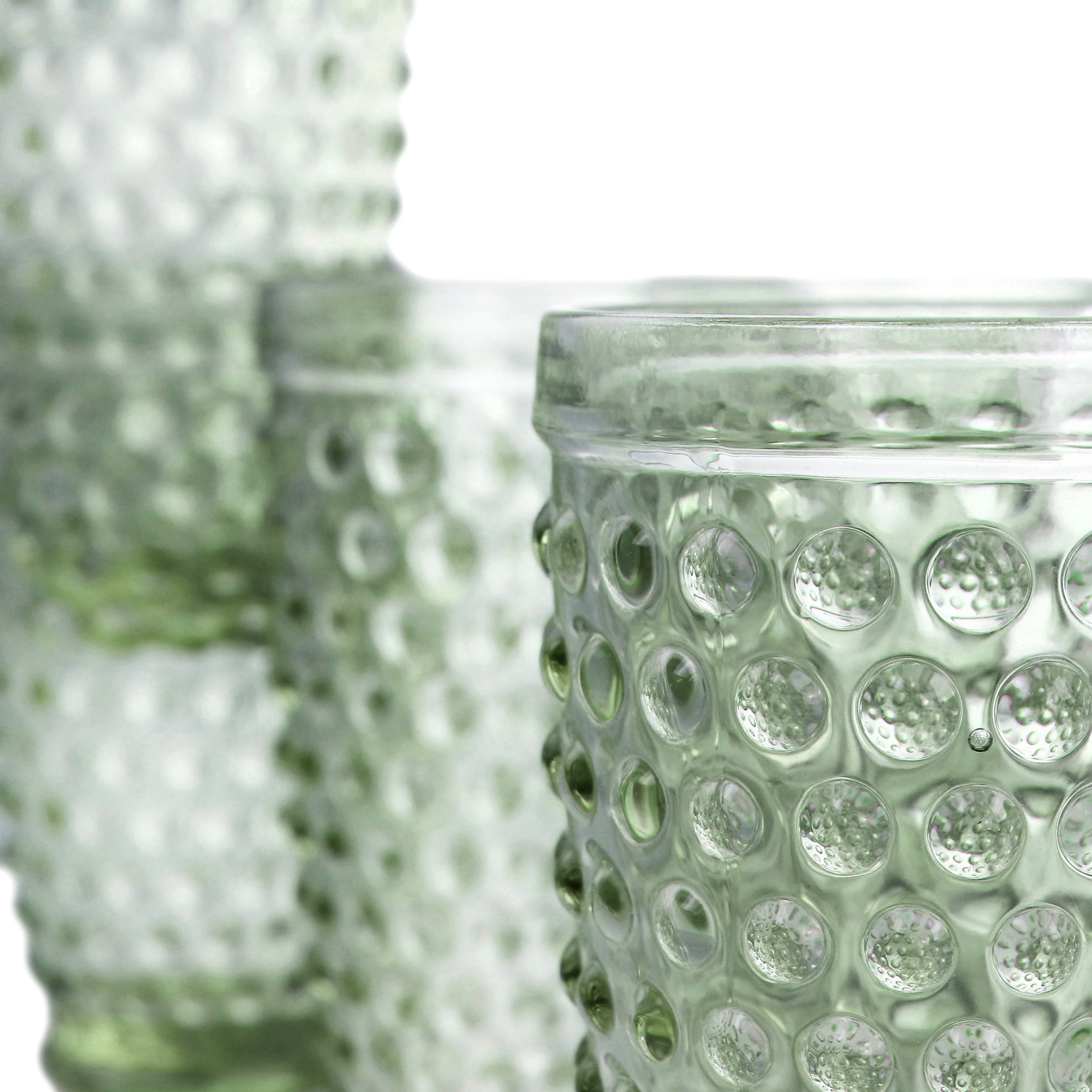 Martha Stewart 6 Piece Hobnail Handmade Glass Tumbler Set
