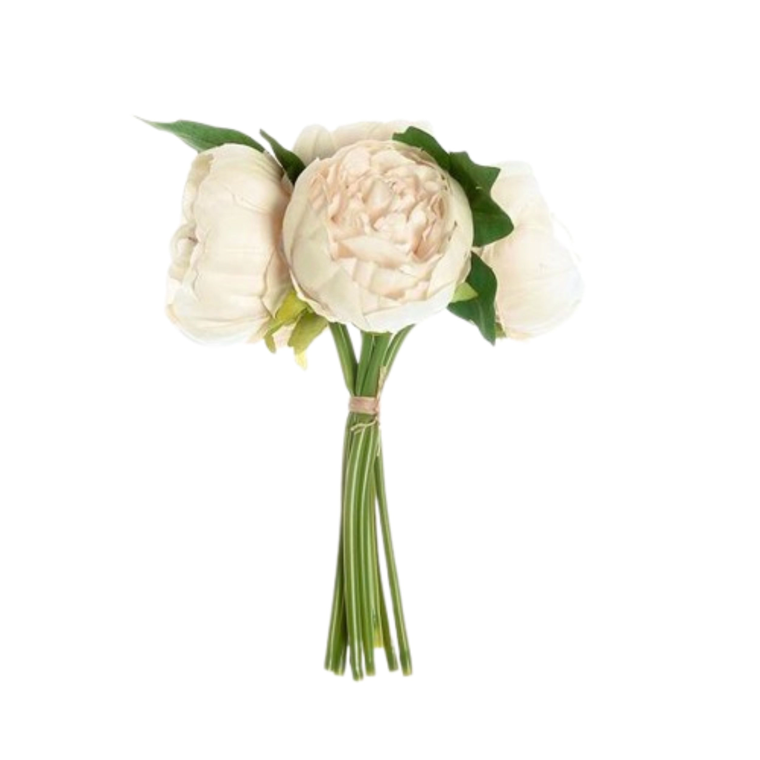 Home Collection 10-Inch Artificial Silk Peony Flower Bouquet with 5 Blooms
