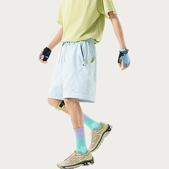 Anna-Kaci Men's Lightweight Athletic Shorts with Elastic Drawstring Waist Relaxed Fit Design and Side-Pocket Detail