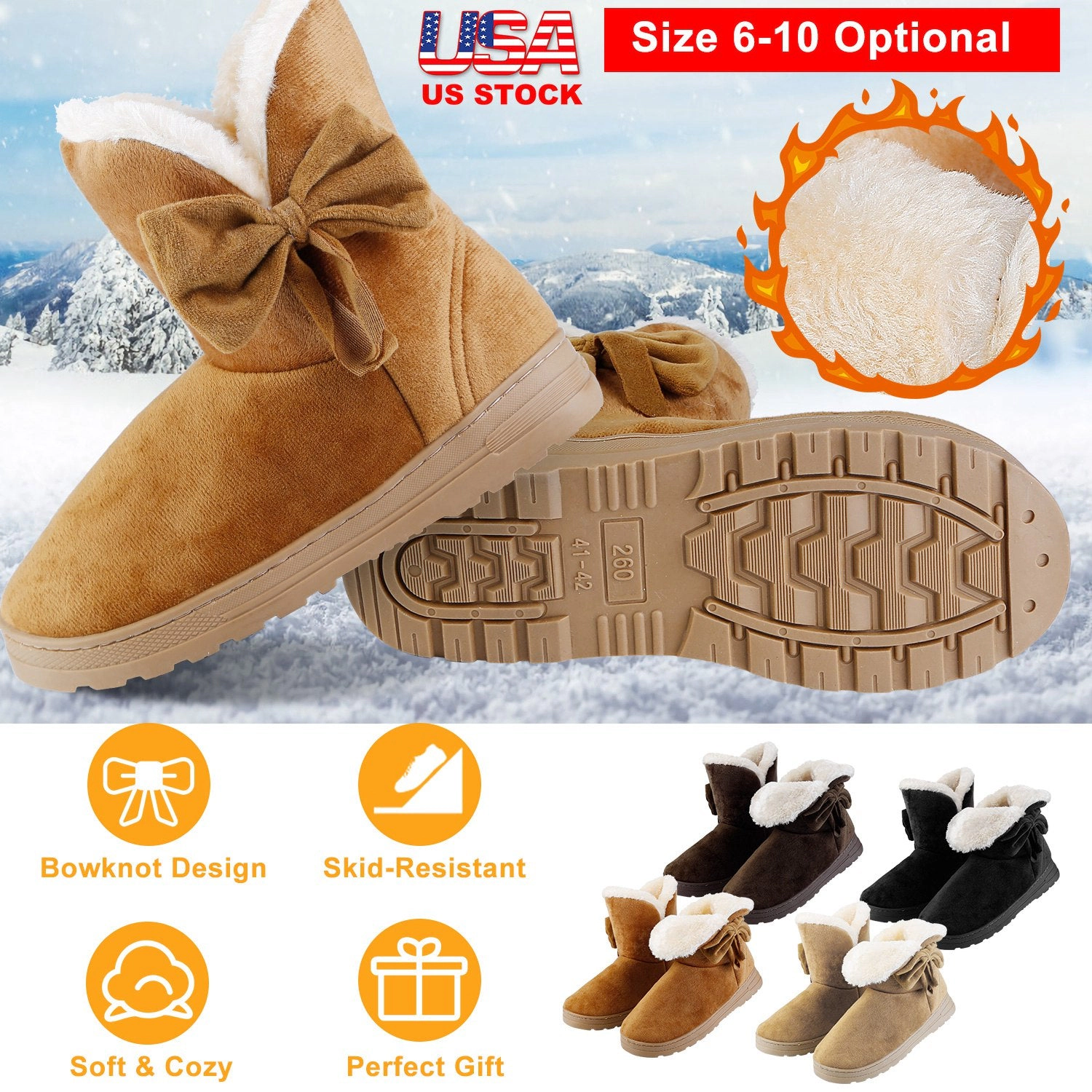 GBruno Plush-Lined Mid-Calf Snow Boots