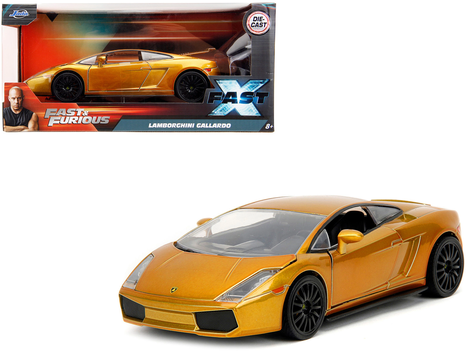 Jada Lamborghini Gallardo Gold Metallic "Fast X" (2023) Movie "Fast & Furious" Series 1/24 Diecast Model Car by Jada