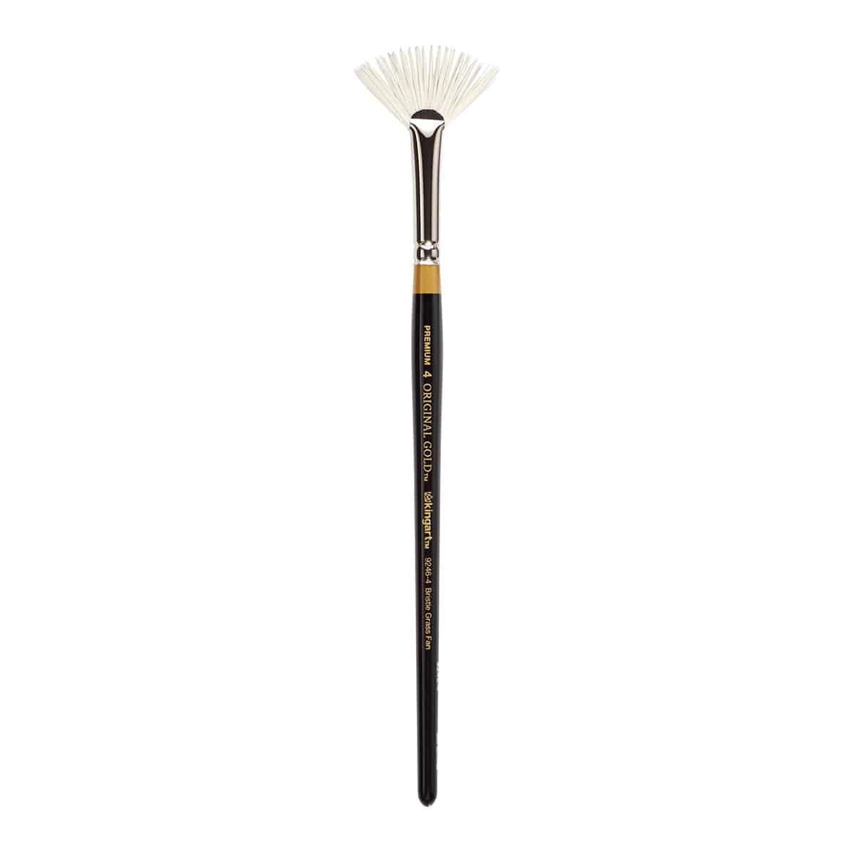 KINGART Original Gold 9246 Rake Fan Brush - Synthetic Bristle, Size 2