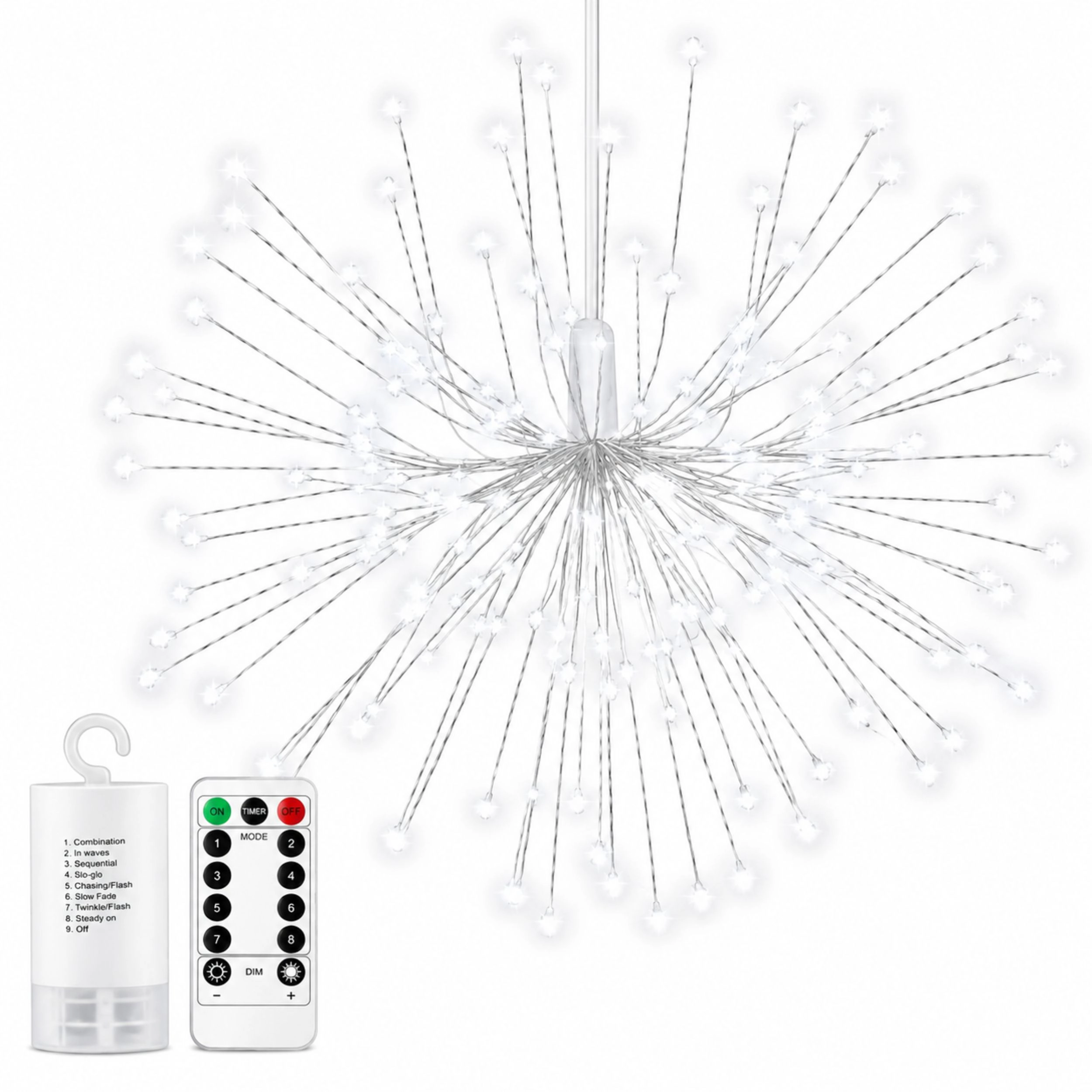 Home Collection 120 LED Hanging Firework Fairy String Lights with Remote