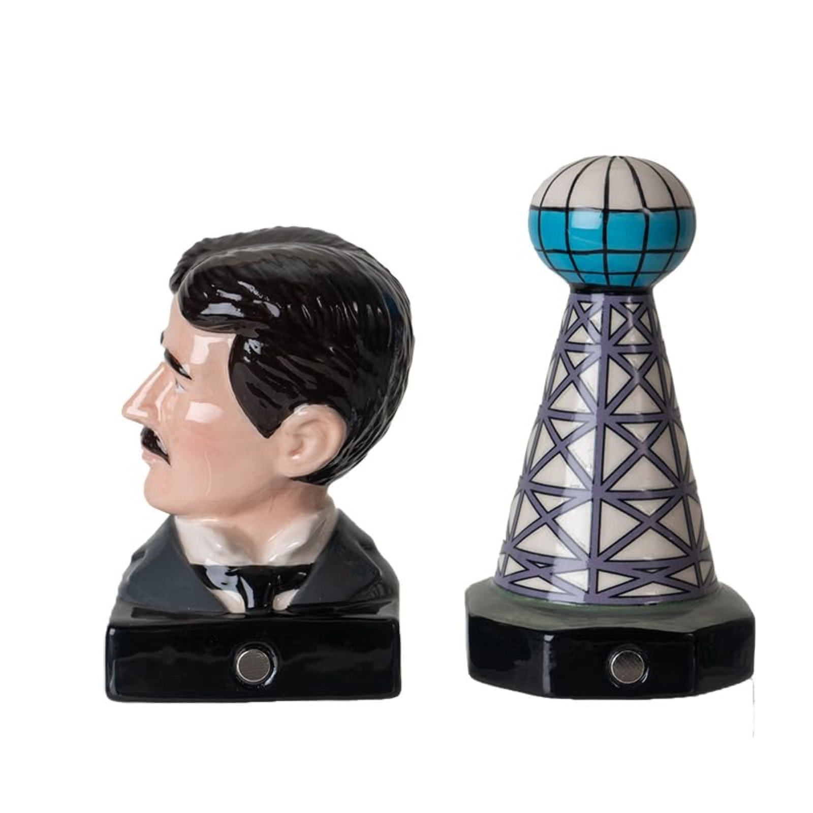 Pacific Giftware Nikola Tesla Inspired Ceramic Salt and Pepper Shaker Set Tesla and Tower