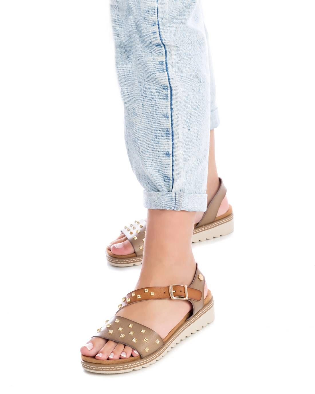 XTI Women’s Wedge Sandals with Gold Studs