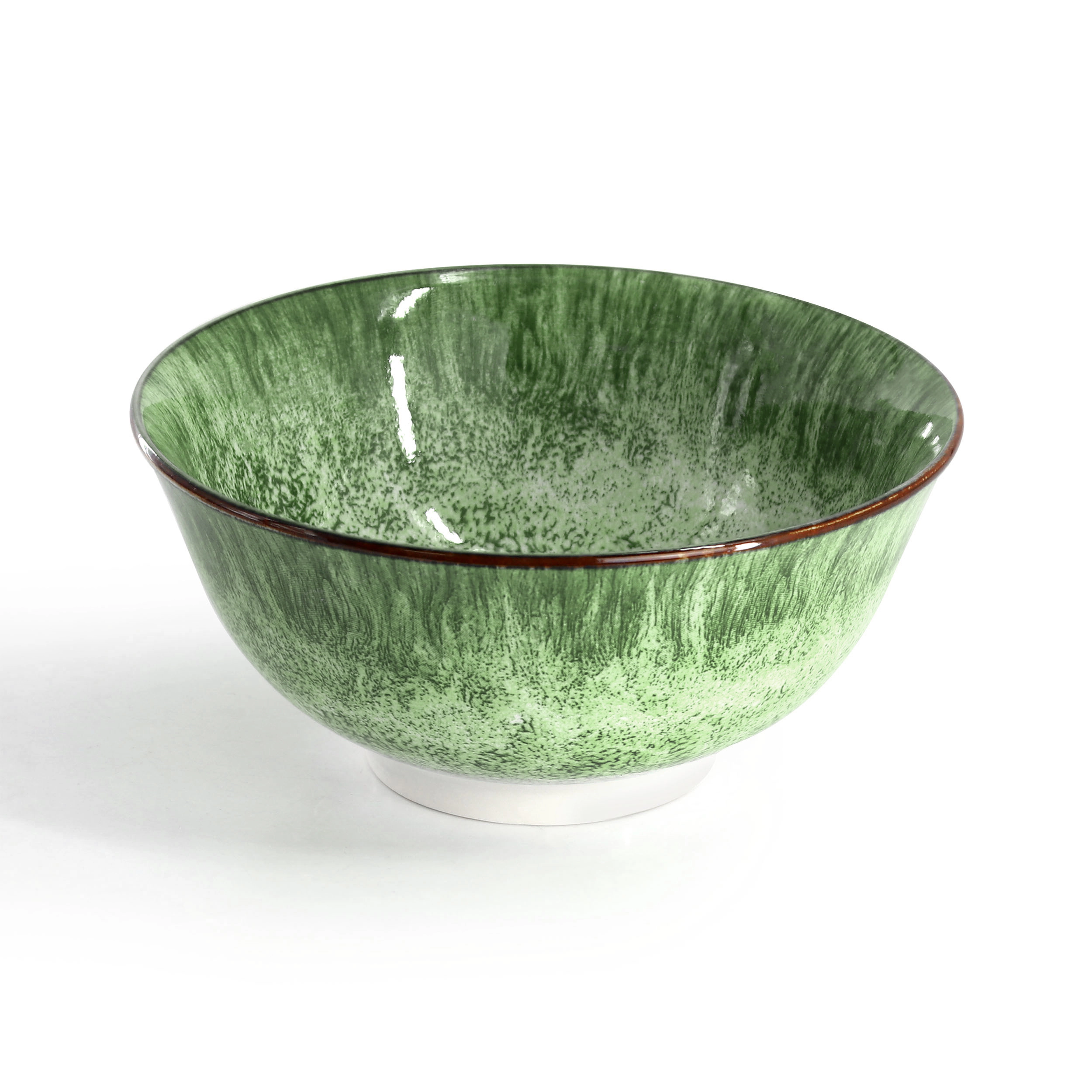 Elama Oceanus 16 Piece Porcelain Double Bowl Dinnerware Set in Green