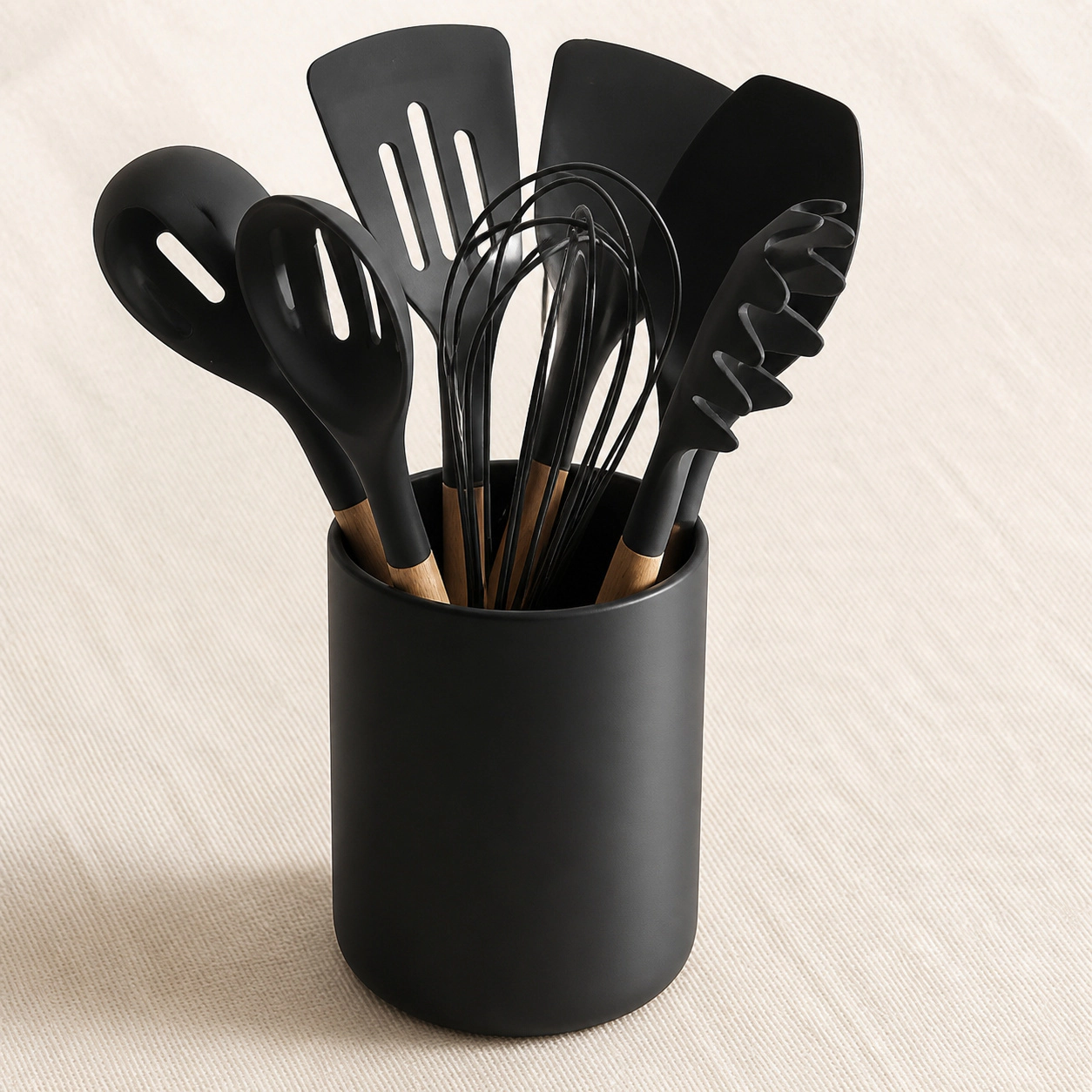 WZK Large Ceramic Easy Clean Modern Farmhouse Kitchen Utensil Holder