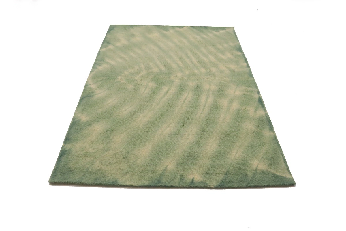 Magic Rugs 5'0 X 8'0 Contemporary Green Tie-Dye Hand-Tufted Wool Rug