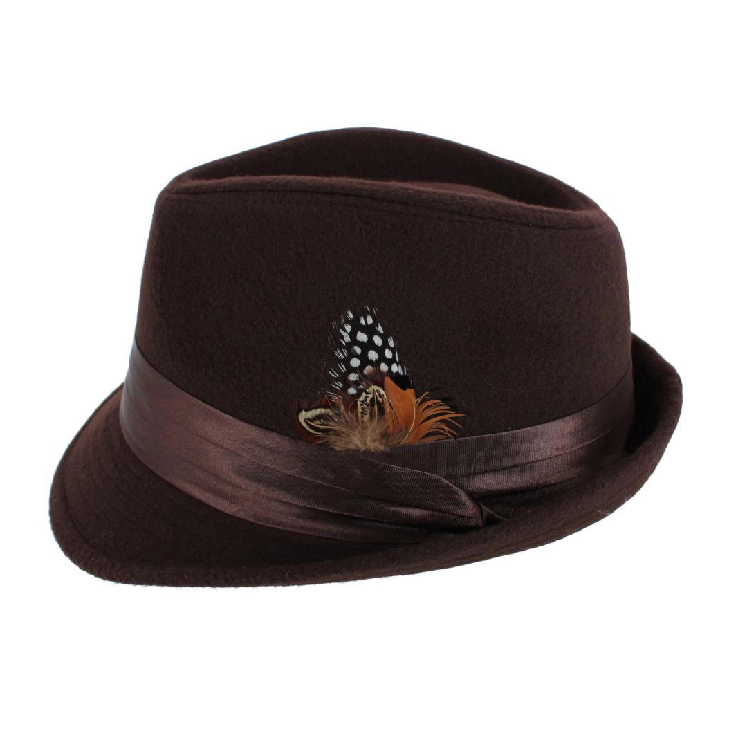 Kenny K Men's Dressy Faux Felt Fedora with Feather
