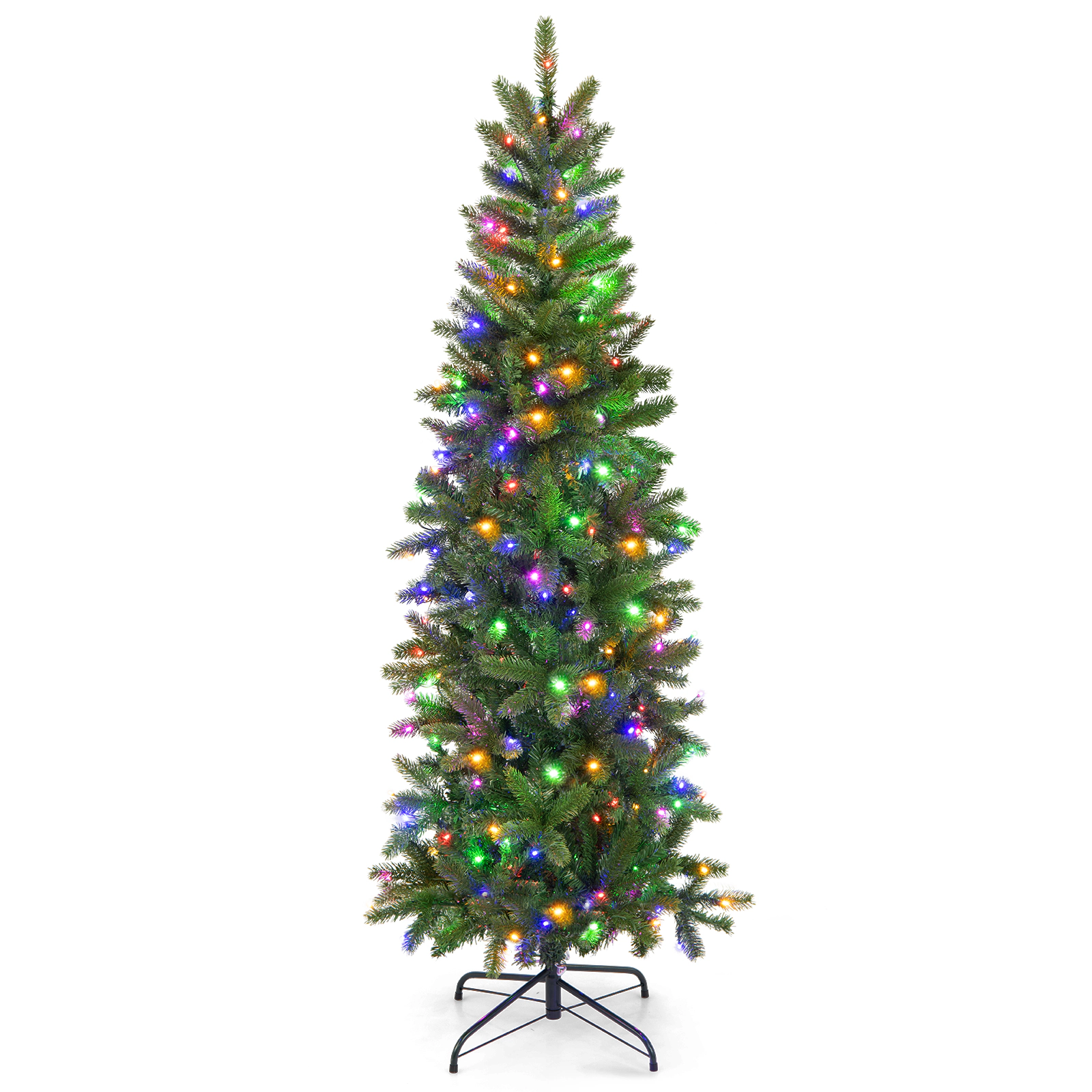 LJG Pencil Christmas Tree with 180 Warm White and Multi-Color LED Lights
