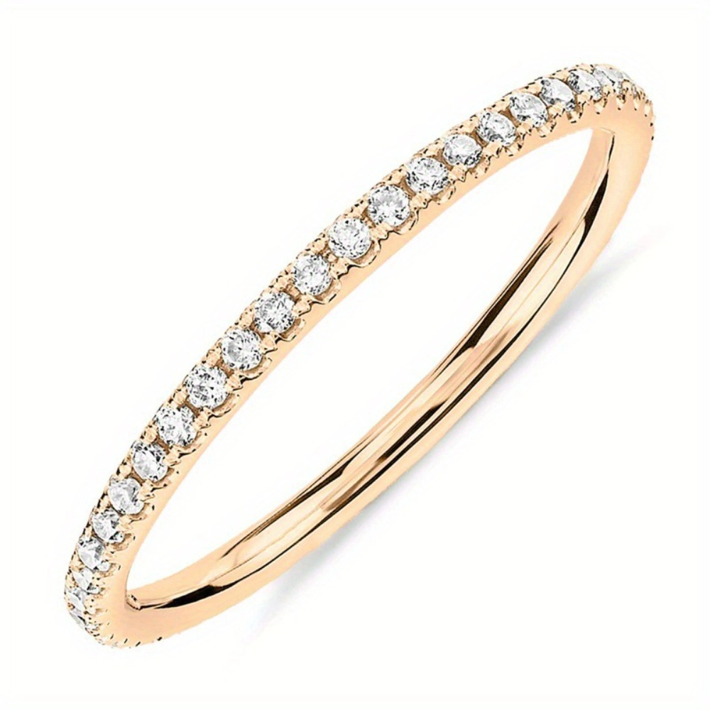 Wardrobe Whimsy Multi‑Tone Half Eternity Cubic Zirconia Stackable Band Ring
