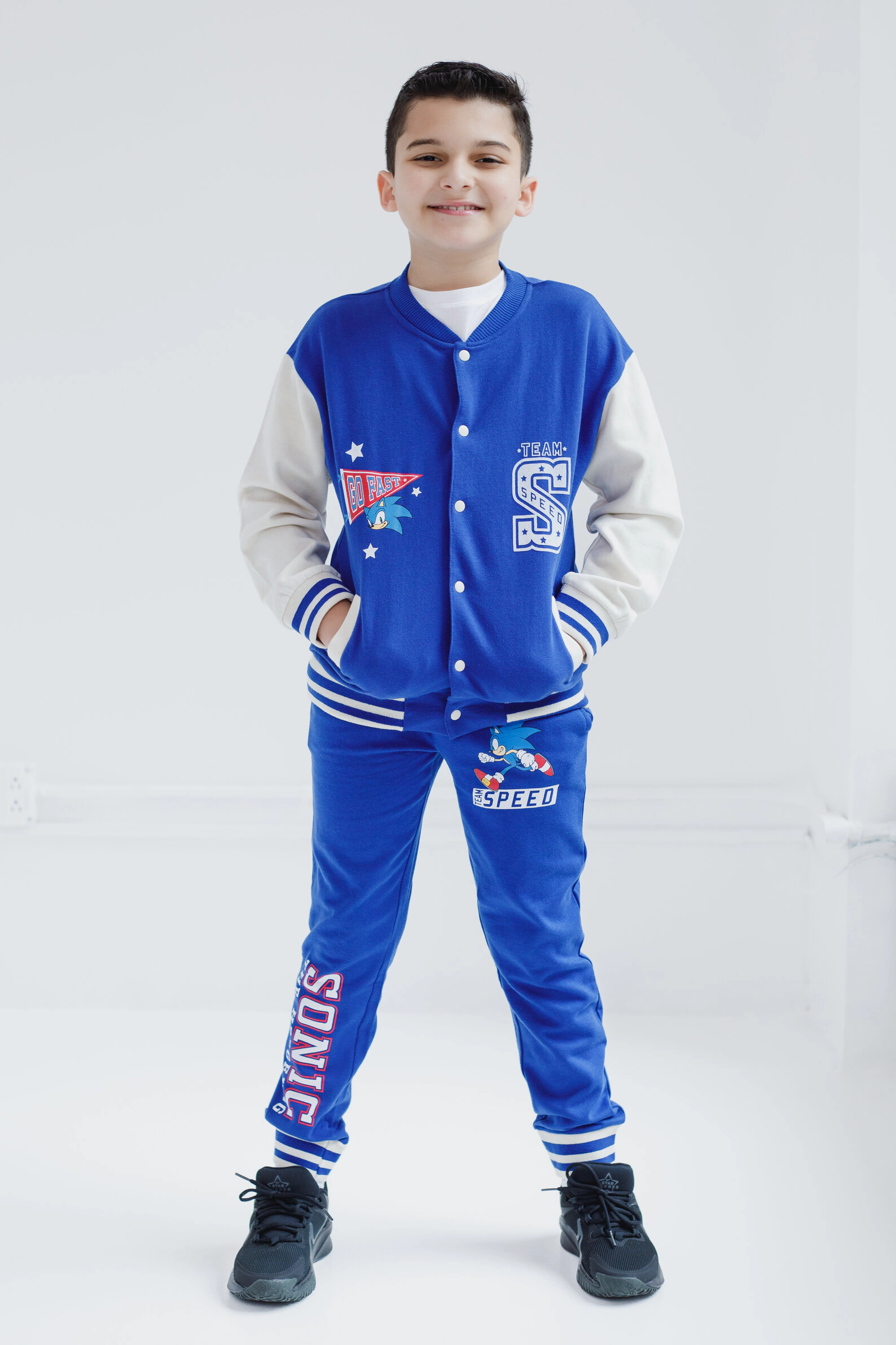 SEGA Sonic the Hedgehog Boys' Varsity Jacket and Joggers Set