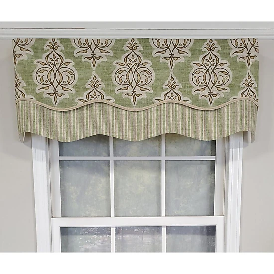 RLF Home Luxurious Modern Design Classic Jenna Glory Style Window Valance 50" x 16" Pear