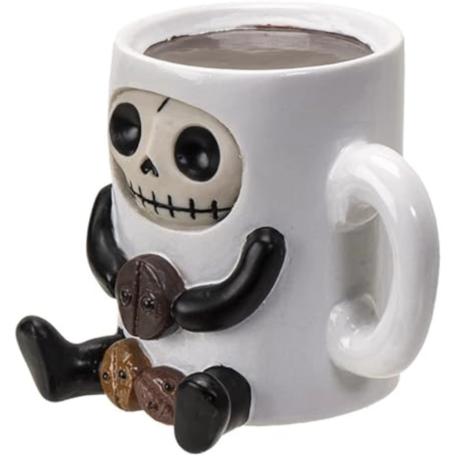 Pacific Giftware Furrybones Cup of Joe The Coffee Bean Morning Drink Mug Skeleton in Costume Figurine 2.5 inch