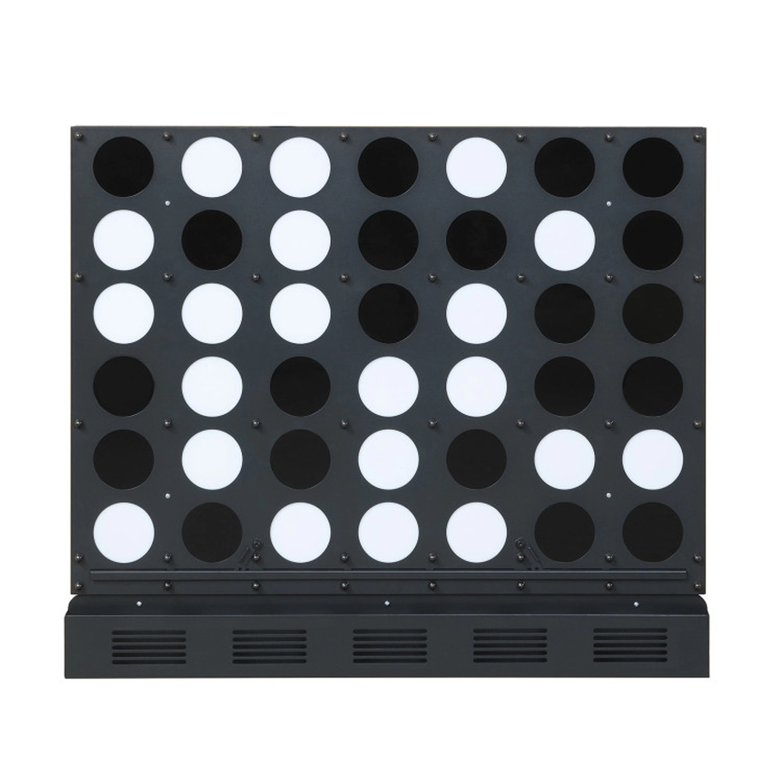 SUGIFT Black Wall Mounted Metal Connect 4 Game with Acrylic Discs and Bottom Tray 28.5-in W 1.5-in D 23-in H