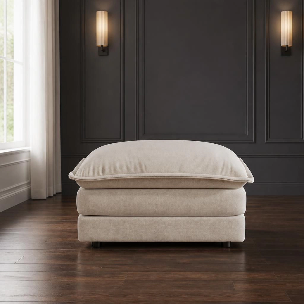 GOODSILO Soft Upholstered Chenille Rectangular Ottoman