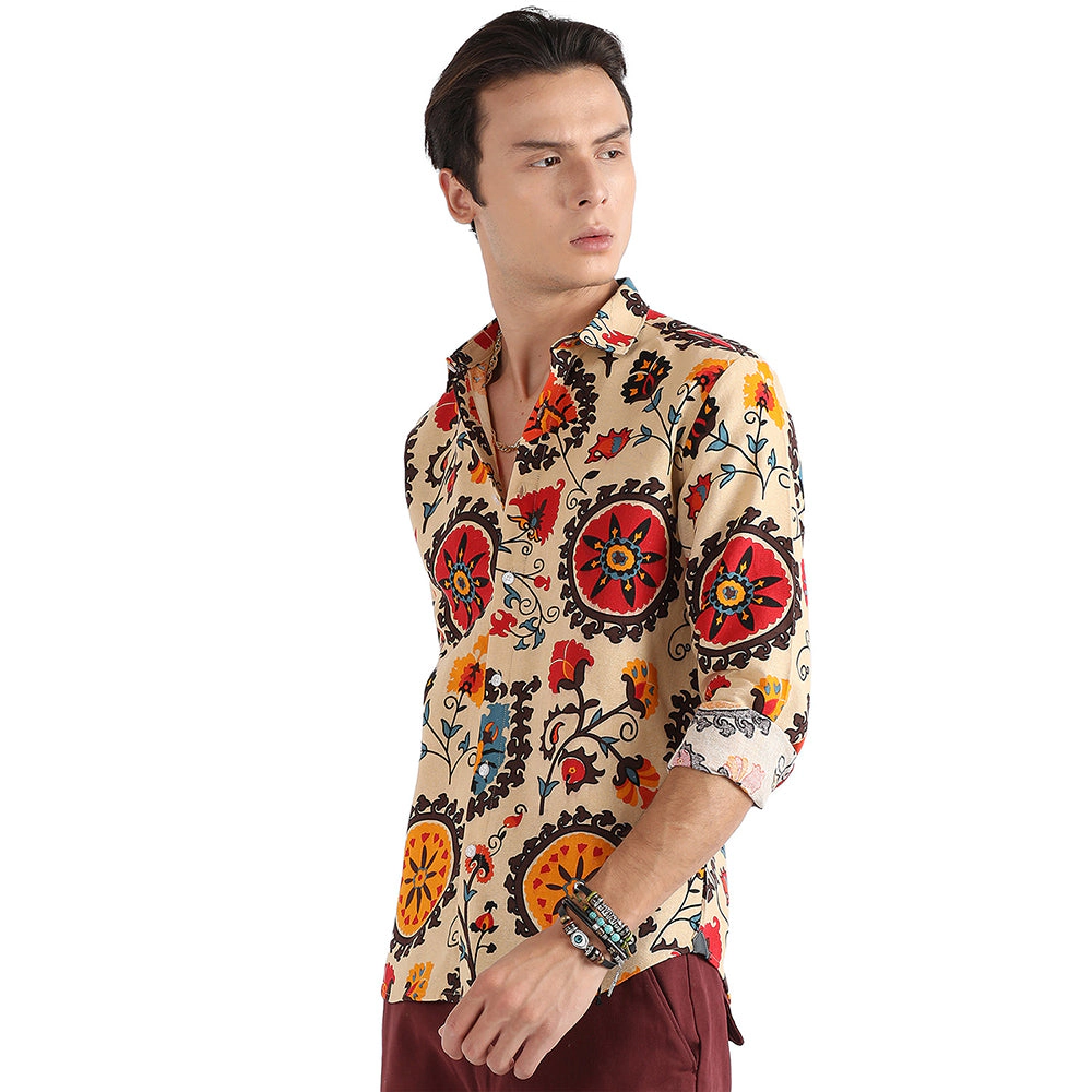 Men's Ethnic Floral Shirt