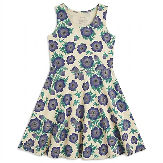 Mightly Girls Organic Cotton Print Sleeveless Skater Twirl Dress