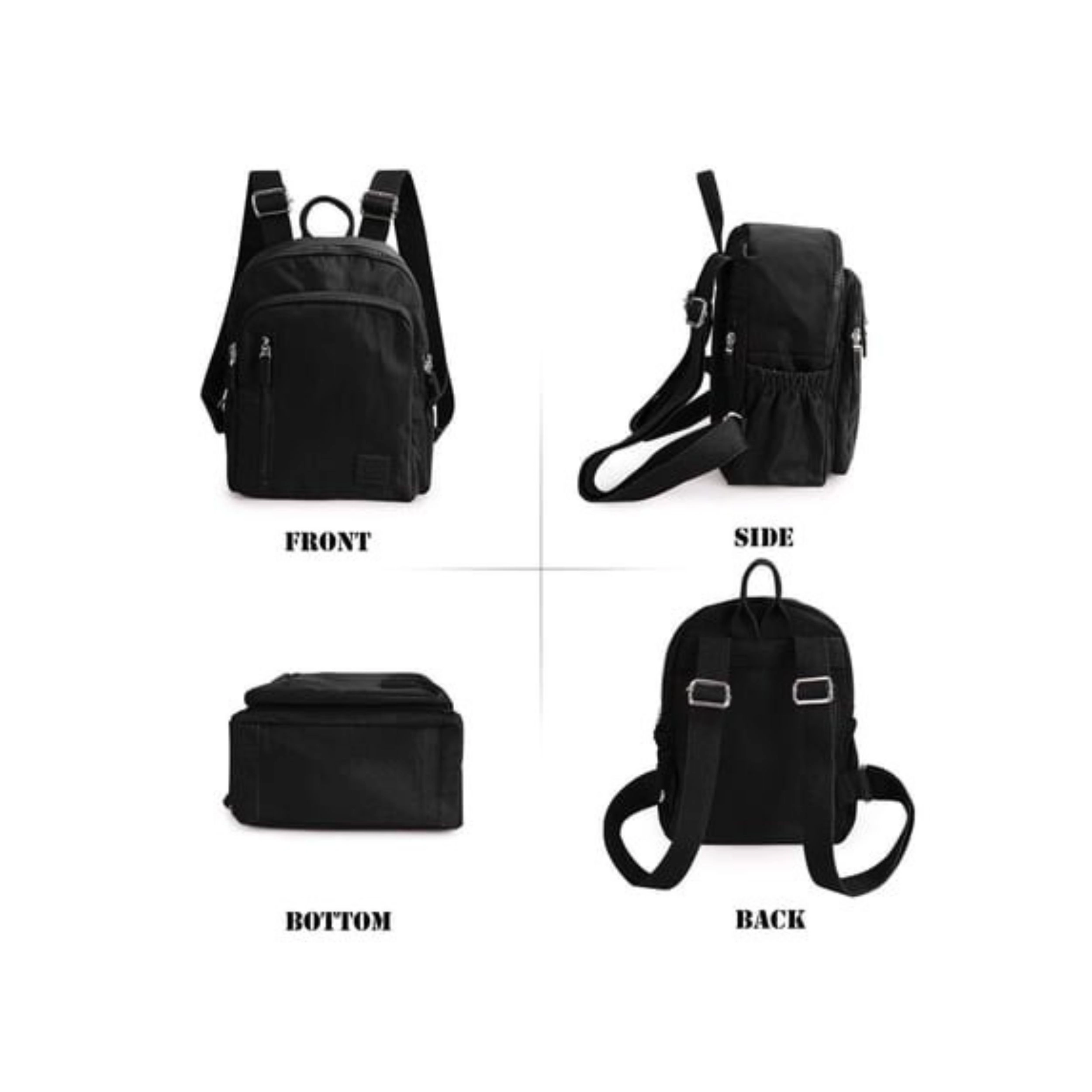 Home Collection Women’s Mini Water Resistant Nylon Backpack with Anti Theft Pocket