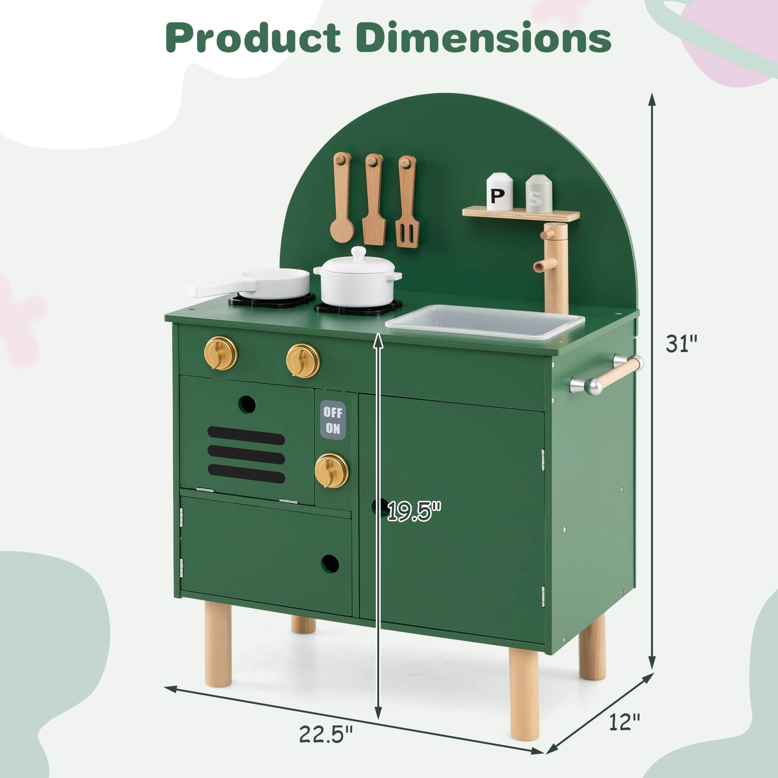 Costway Play Kitchen for Kids with Stoves Faucet Sink Microwave Oven Cooking Accessories Pink