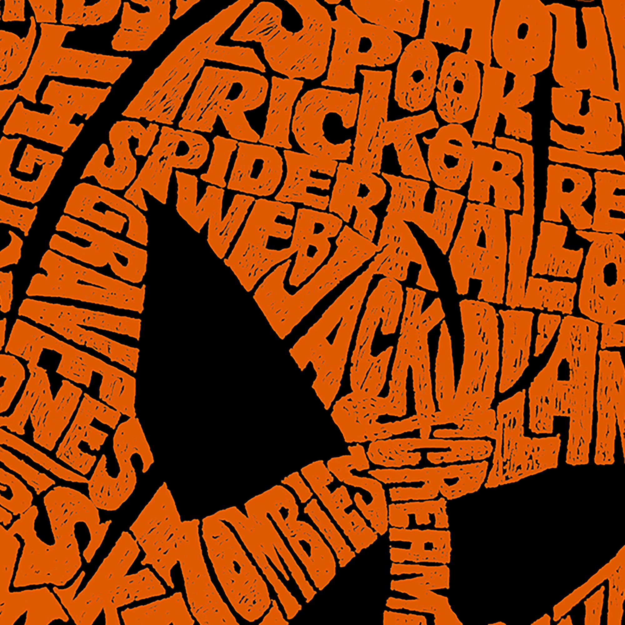 LA Pop Art Men's Cotton/Poly Word T-Shirt - Evil Pumpkin