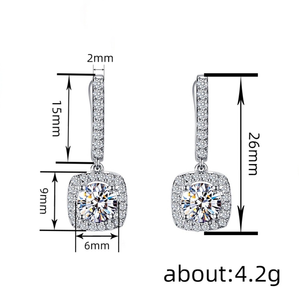 Wardrobe Whimsy Cushion Cut Cubic Zirconia Halo Dangle Hoop Earrings