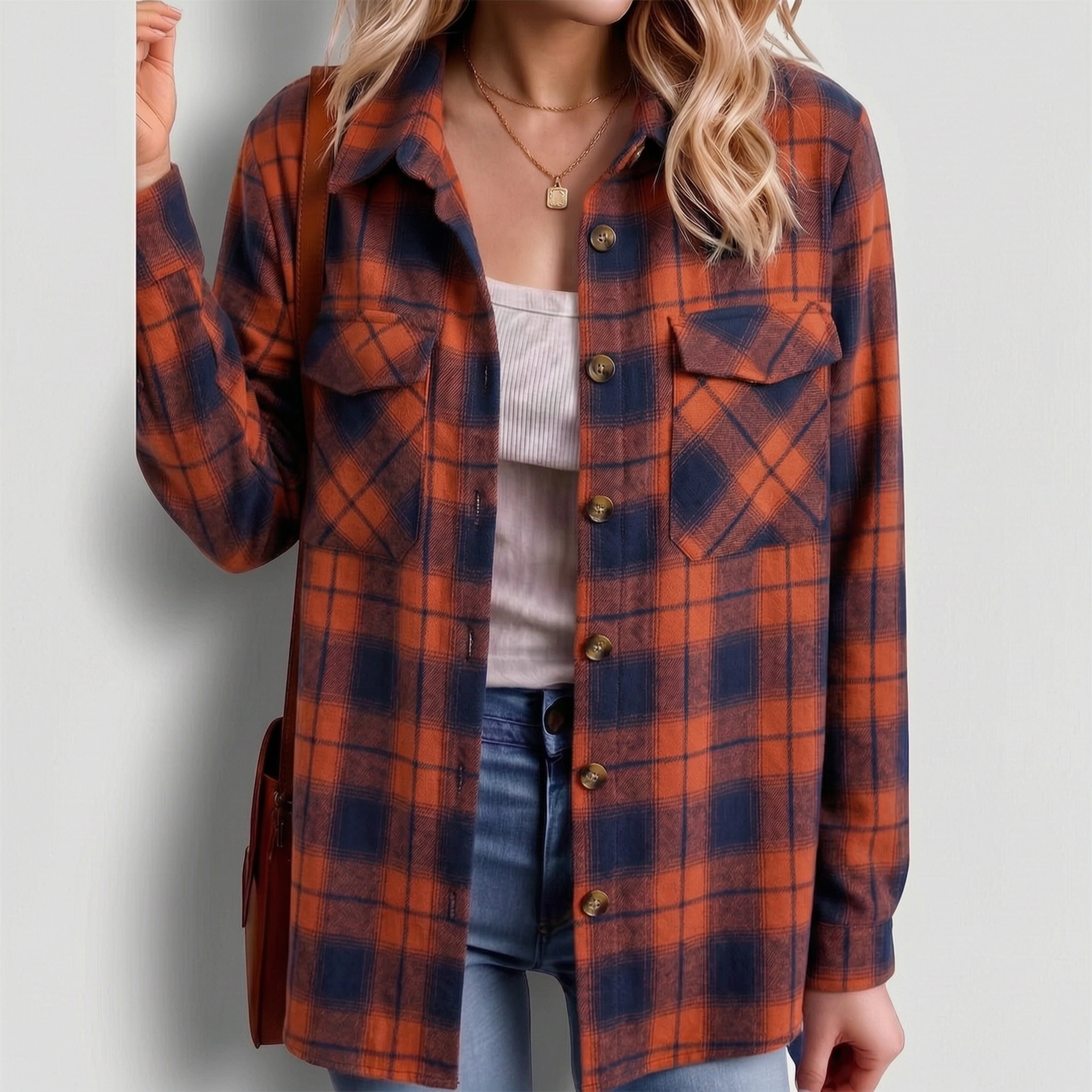 Zeagoo Women's Oversized Flannel Plaid Button Up Blouses Long Sleeve Western Fall Tops