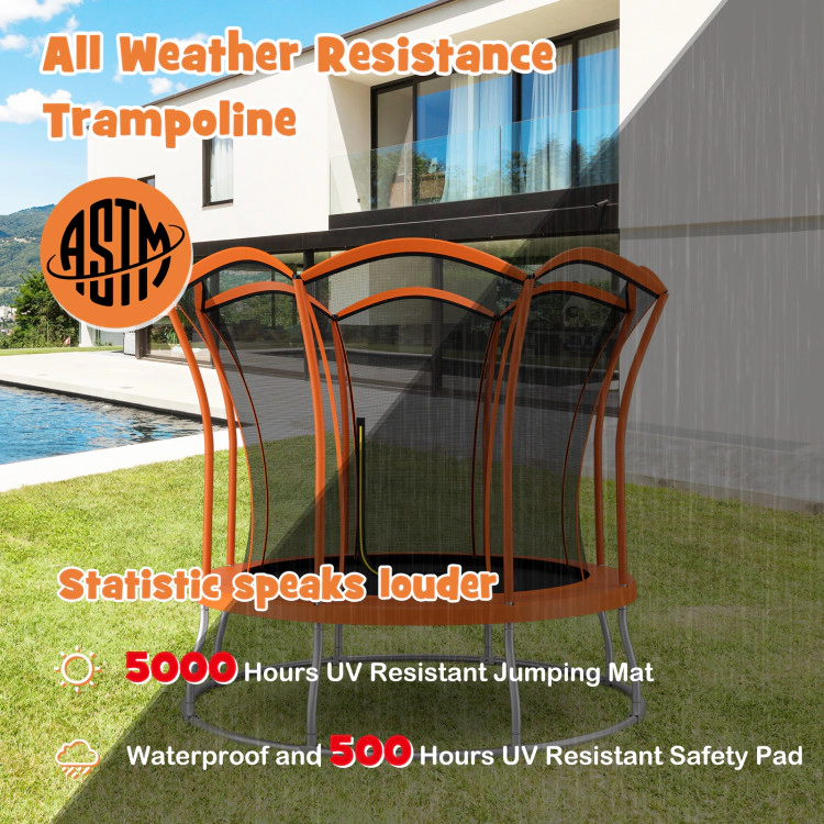 Hivvago 10 Feet Unique Flower Shape Trampoline with Galvanized Steel Frame