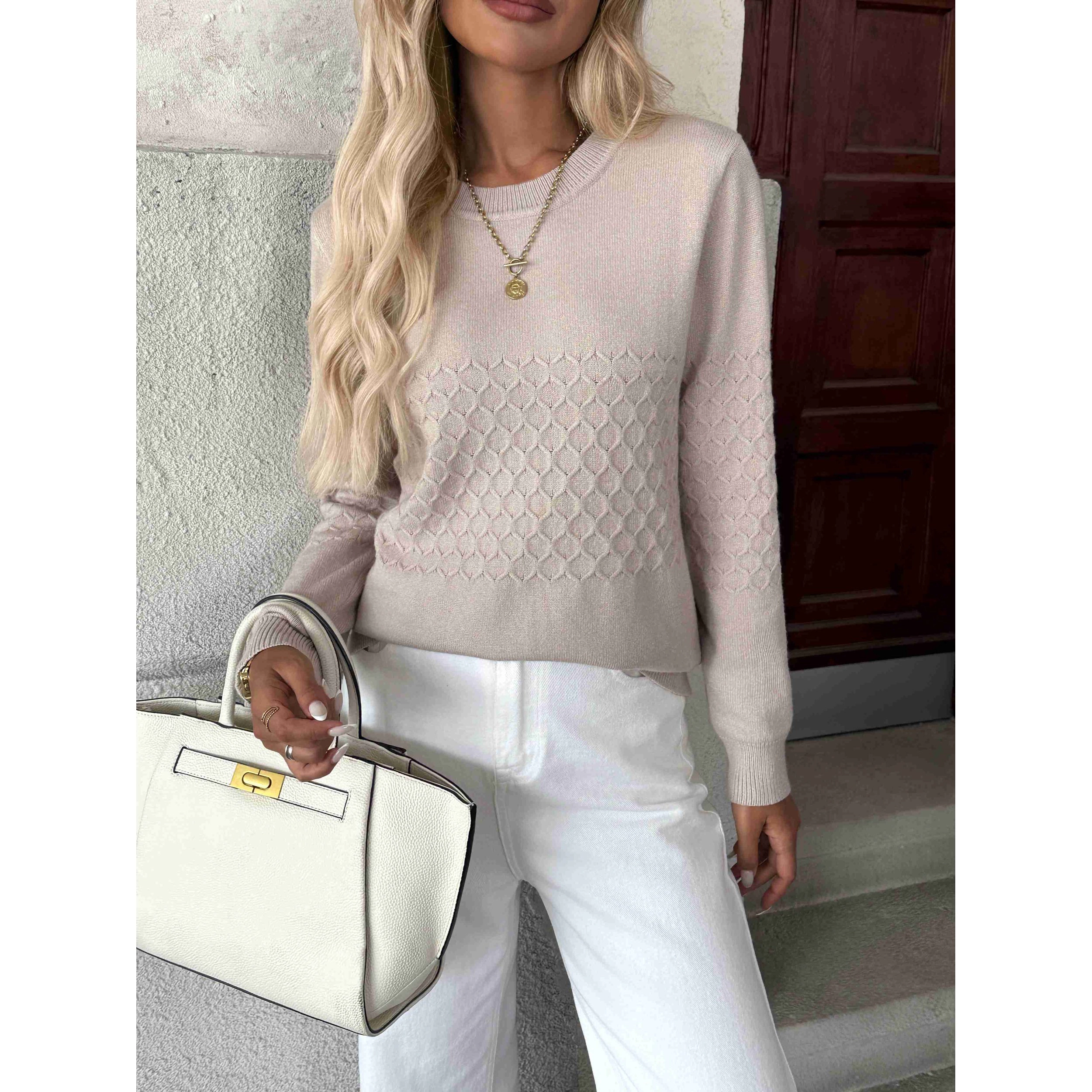 Zeagoo Women's Long Sleeve Crew Neck Knit Pullover