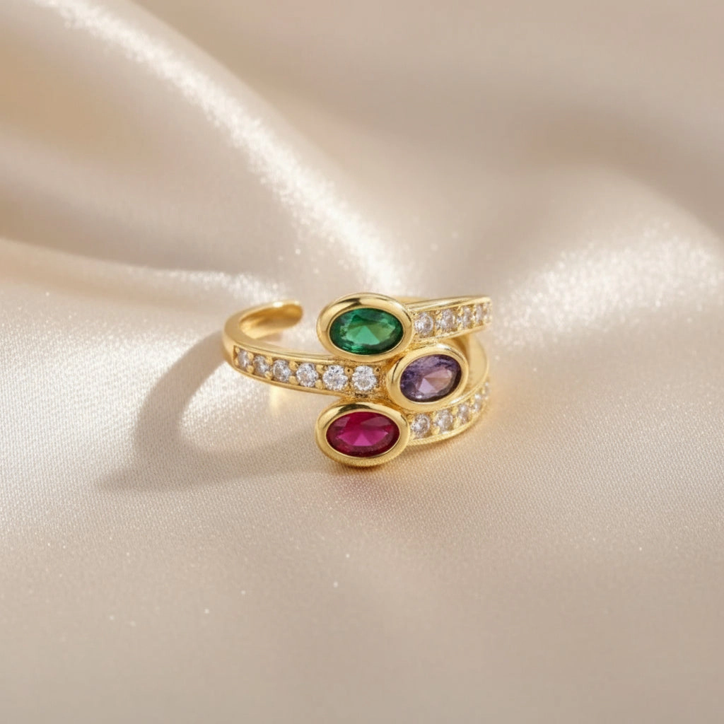 DressAtR Women's Zircon 18K Gold Plated Ring