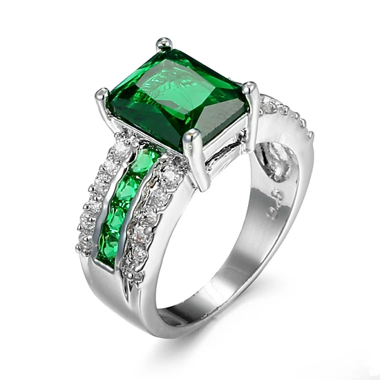 Women’s Square Cut Cubic Zirconia Wide Band Statement Ring