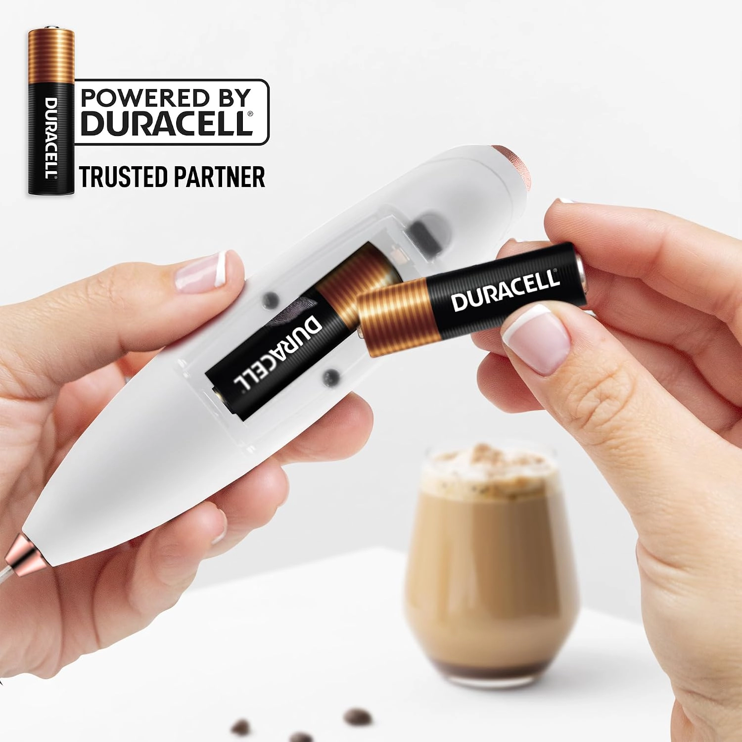 Zulay Kitchen Tornado Whisk Milk Frother with 4 AA Duracell Batteries - Triple for More Power