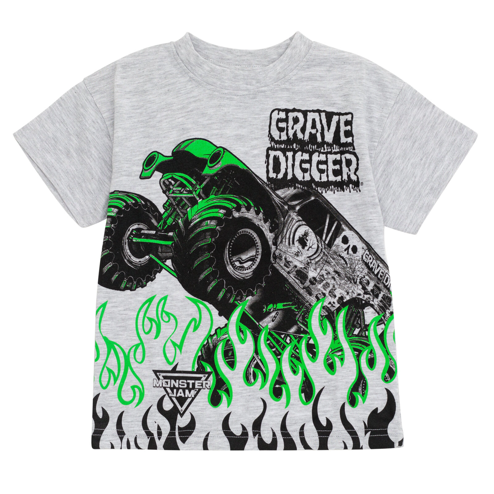 Monster Jam Grave Digger Boys' Active 2-Piece T-Shirt and Shorts Set